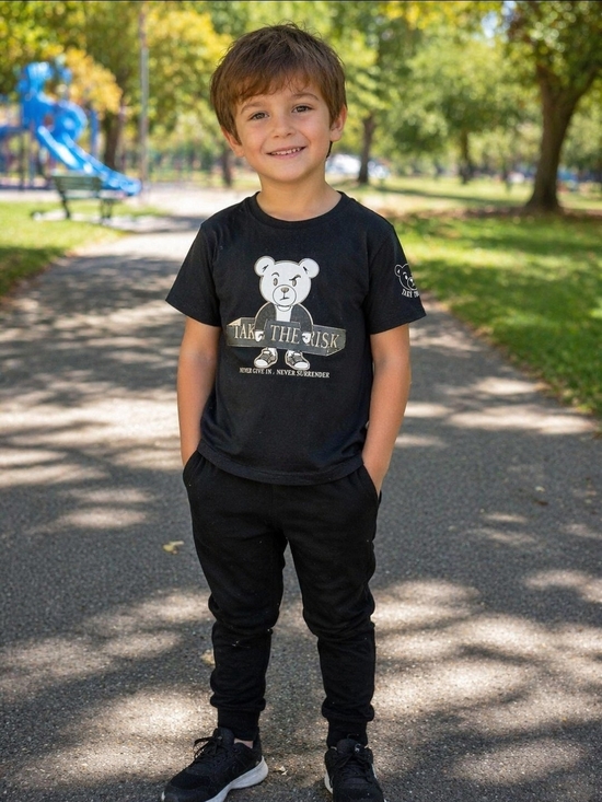 CR-24 Other - CR-24 Black Kids Tee with embossed Bear Graphic - "Take The Risk"